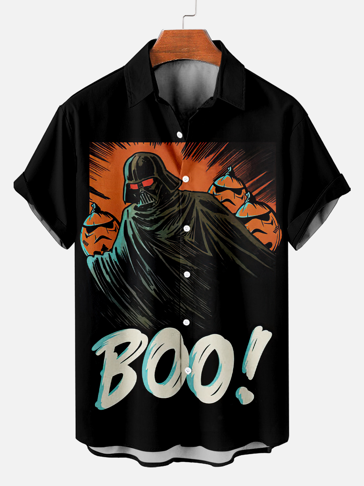 [Copy]Men's Vintage Witch Oil Painting Art Halloween Short Sleeve Shirt