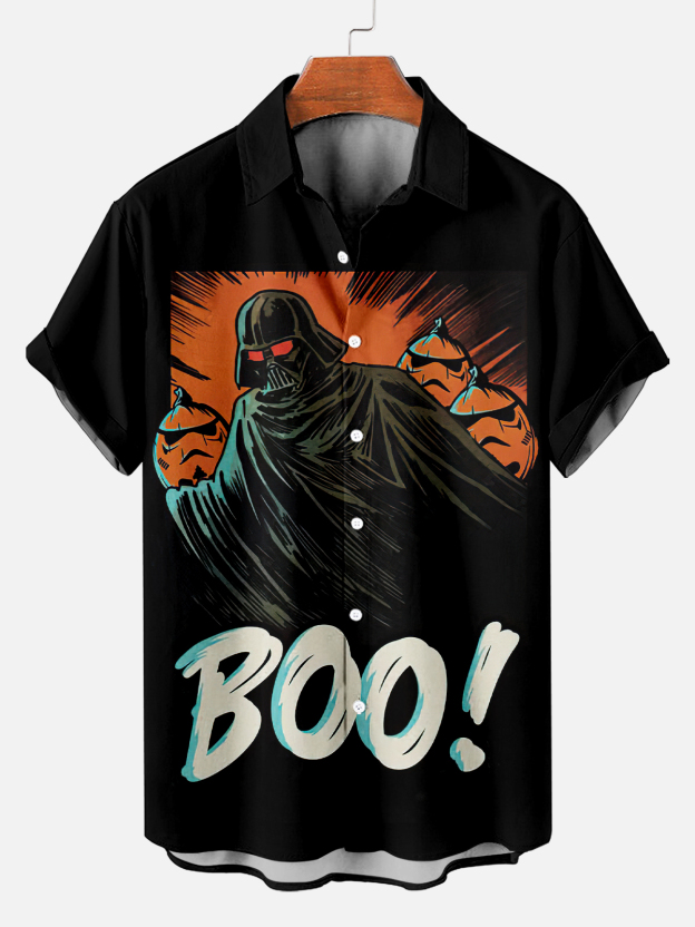 [Copy]Men's Vintage Witch Oil Painting Art Halloween Short Sleeve Shirt