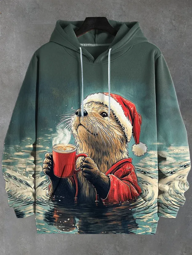 Men's Christmas Funny Art Print Casual Sweatshirt