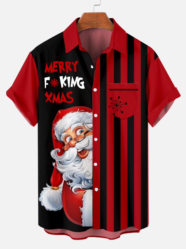 Men's Christmas Creative Design Pattern Short-Sleeved Shirt 0272
