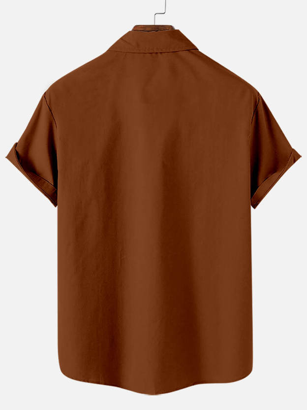 Men's Thanksgiving Turkey Fun Print Short Sleeve Shirt