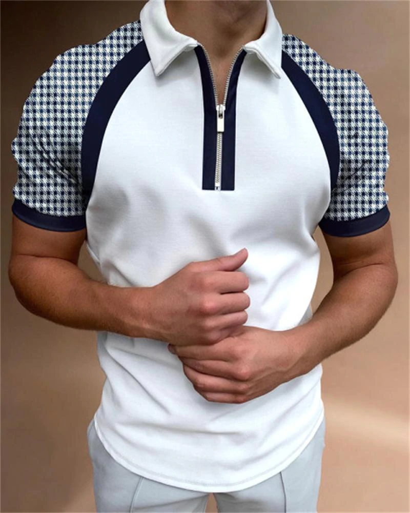 Men's casual printed polo shirt
