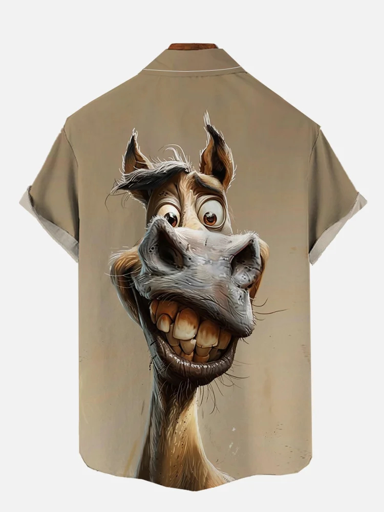 Funny Animal Print Short Sleeve Shirt