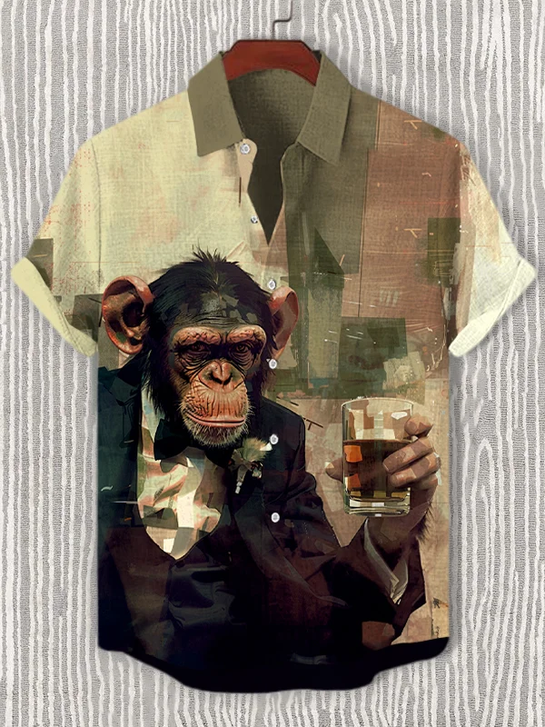 Funny Animal Graphic Short Sleeve Shirt