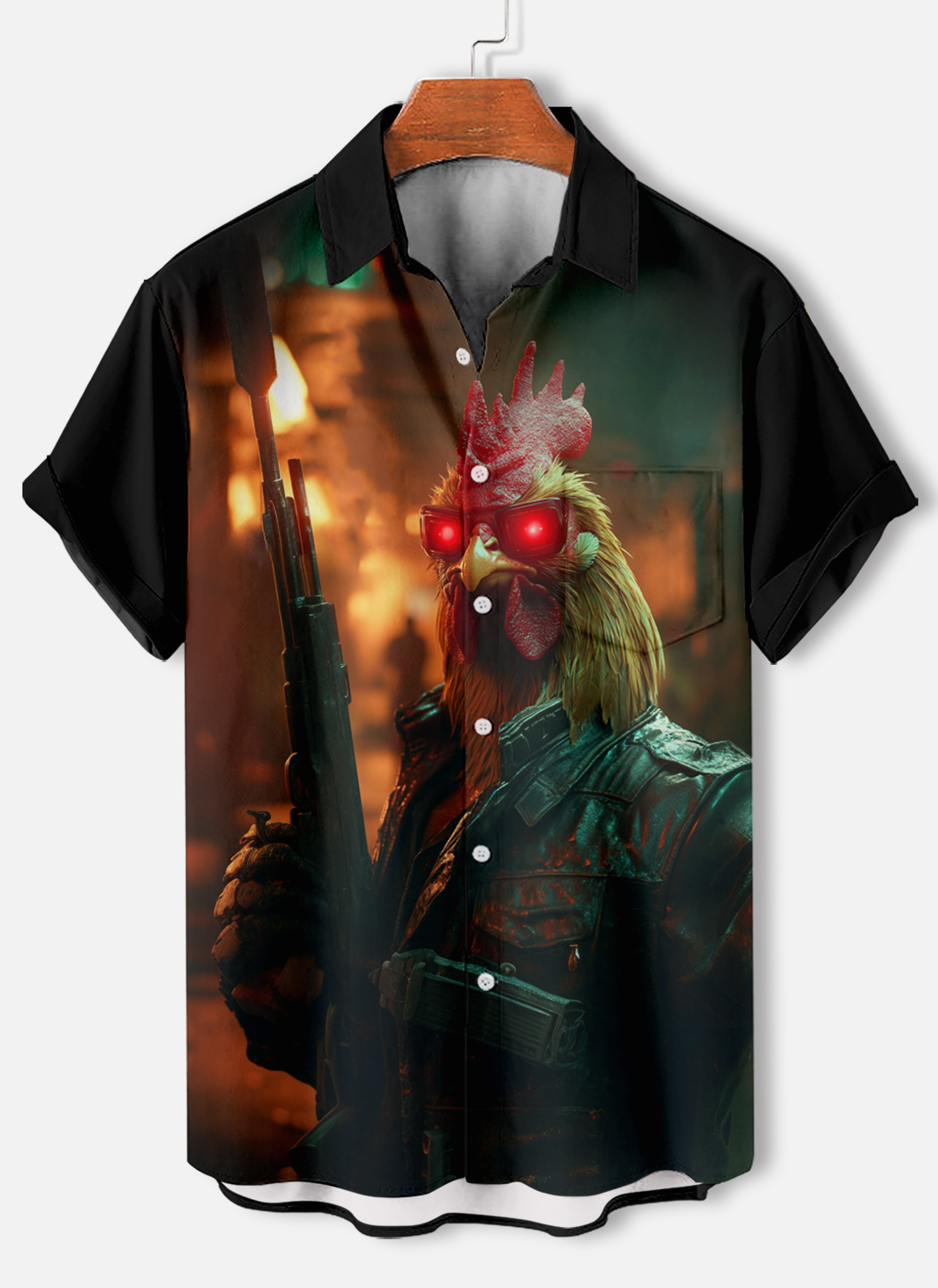 [Copy]Men's Classic Movie Godfather Animal Fun Graphic Short Sleeve Shirt