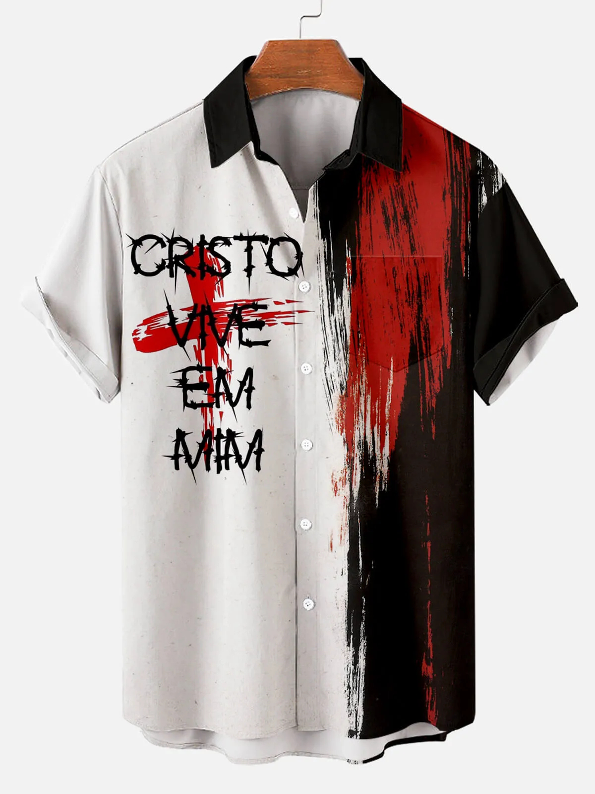 Men's Memorial Day Easter Print Short Sleeve Shirt