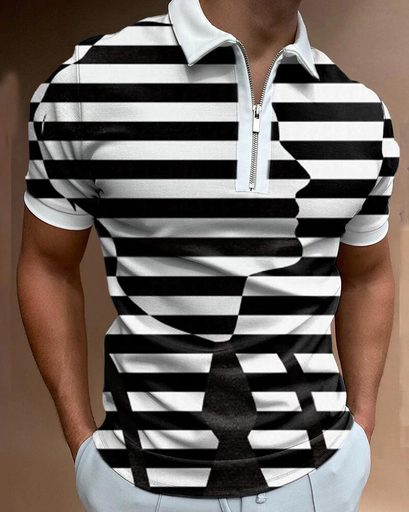 Men's casual printed polo shirt