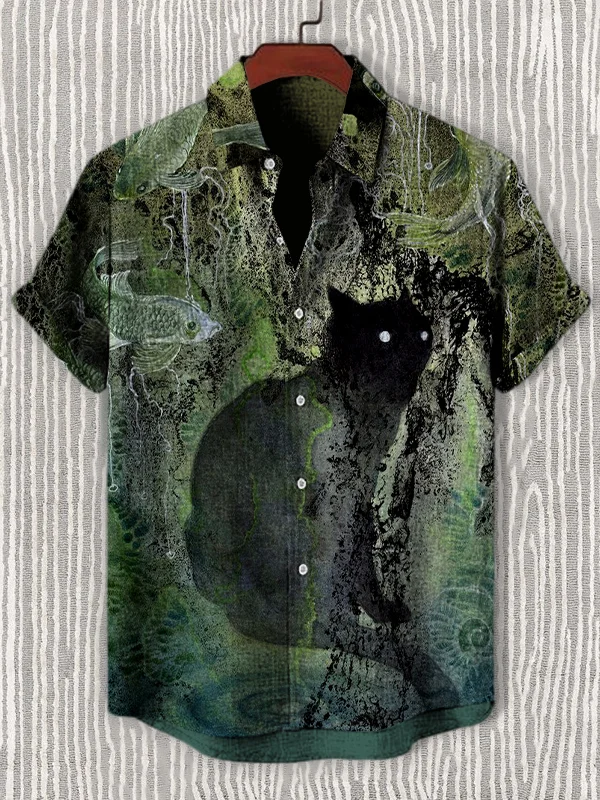 Men's Retro Halloween Short Sleeve Shirt