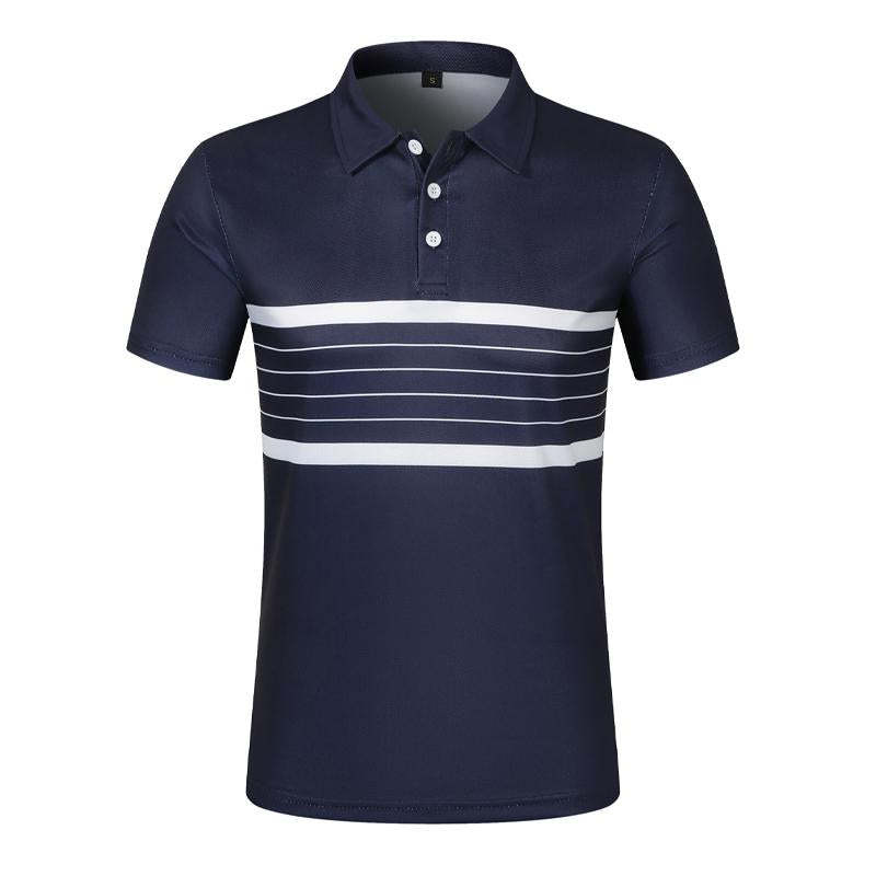 Men's Casual Striped Printed Short Sleeve Polo Shirt 50197813X