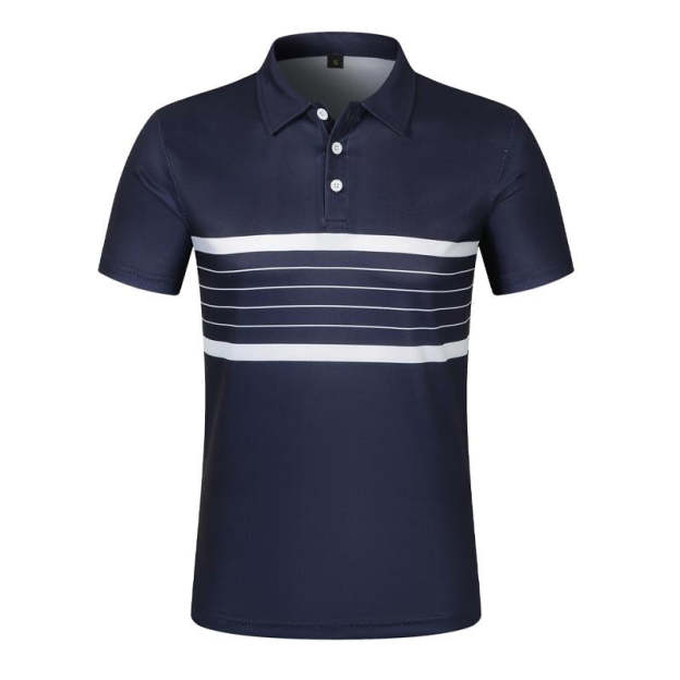 Men's Casual Striped Printed Short Sleeve Polo Shirt 50197813X