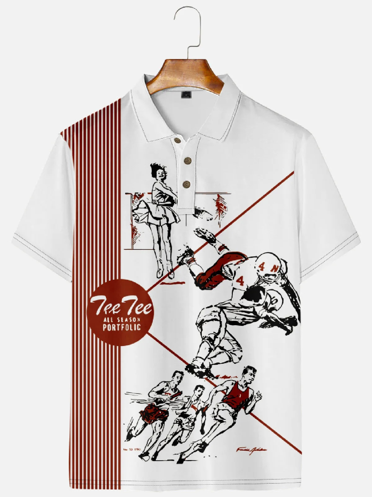 Men's Pee Chee Folder Front Cover Polo Shirt