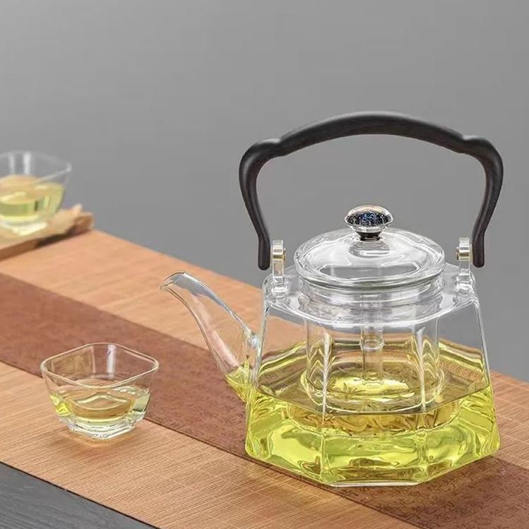Heat resistant octagonal lifting beam teapot, large capacity teapot, d