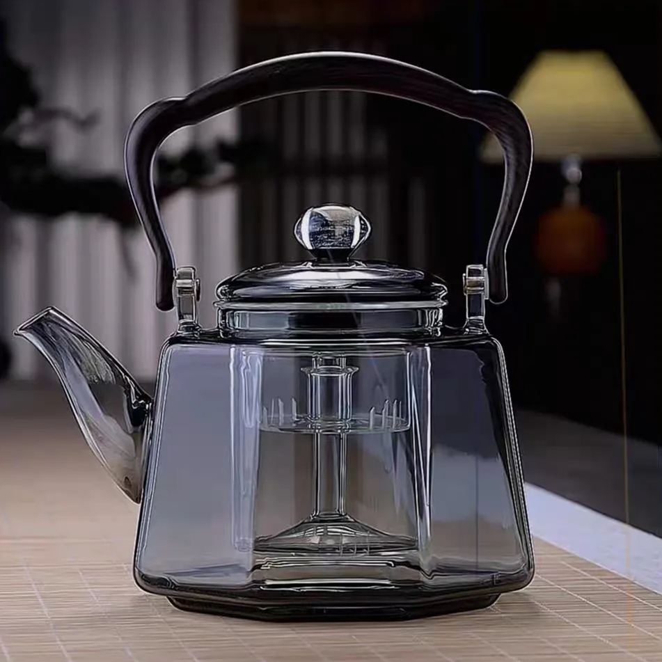 Heat resistant octagonal lifting beam teapot, large capacity teapot, d