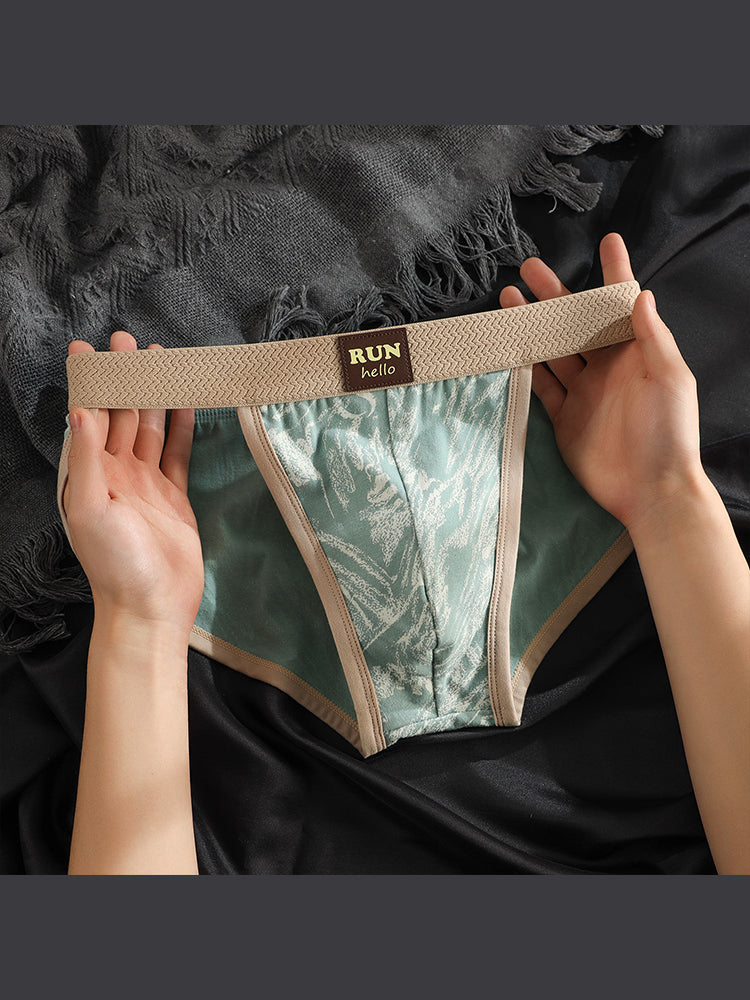 ORLVS Men's 5-Pack High Cut Briefs with 3D Pouch and Print