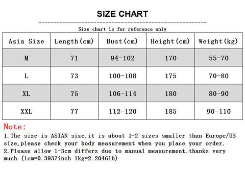 size chart of Men's Bodybuilding Cotton Stringer Tank Tops - ORLVS.com - gay men's gym tank tops. mesh tank tops and activewear