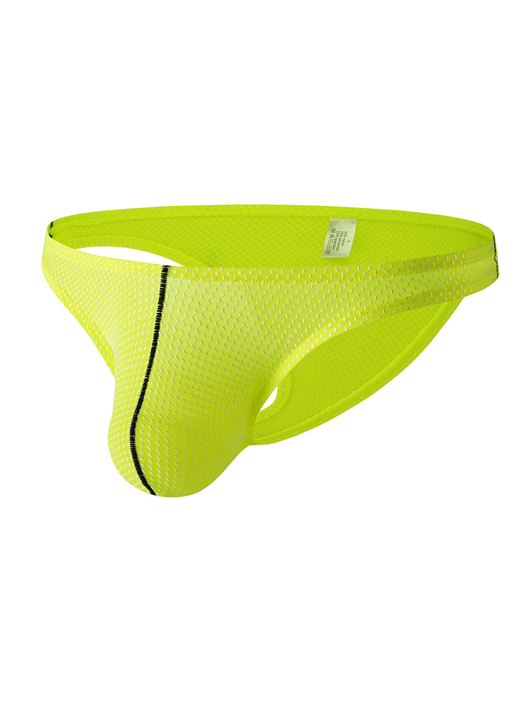 ORLVS Men's 3-Pack Low Rise Thongs with Mesh Body