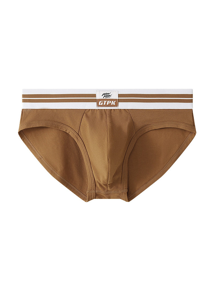 ORLVS Men's 5-Pack Combed Cotton Briefs with Mesh Pouch and Wide Printed Waistband