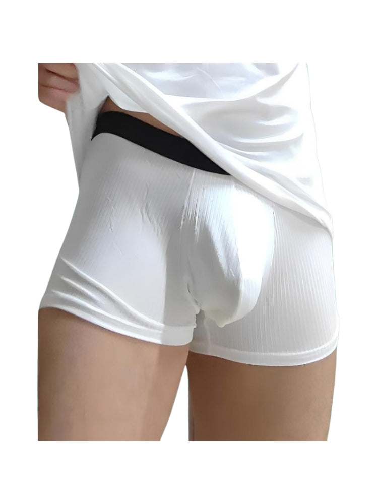 Orlvs-underwear-3 Pack Men's Double Layer Modal Large Pouch Solid Breathable Trunks-gay-underwear