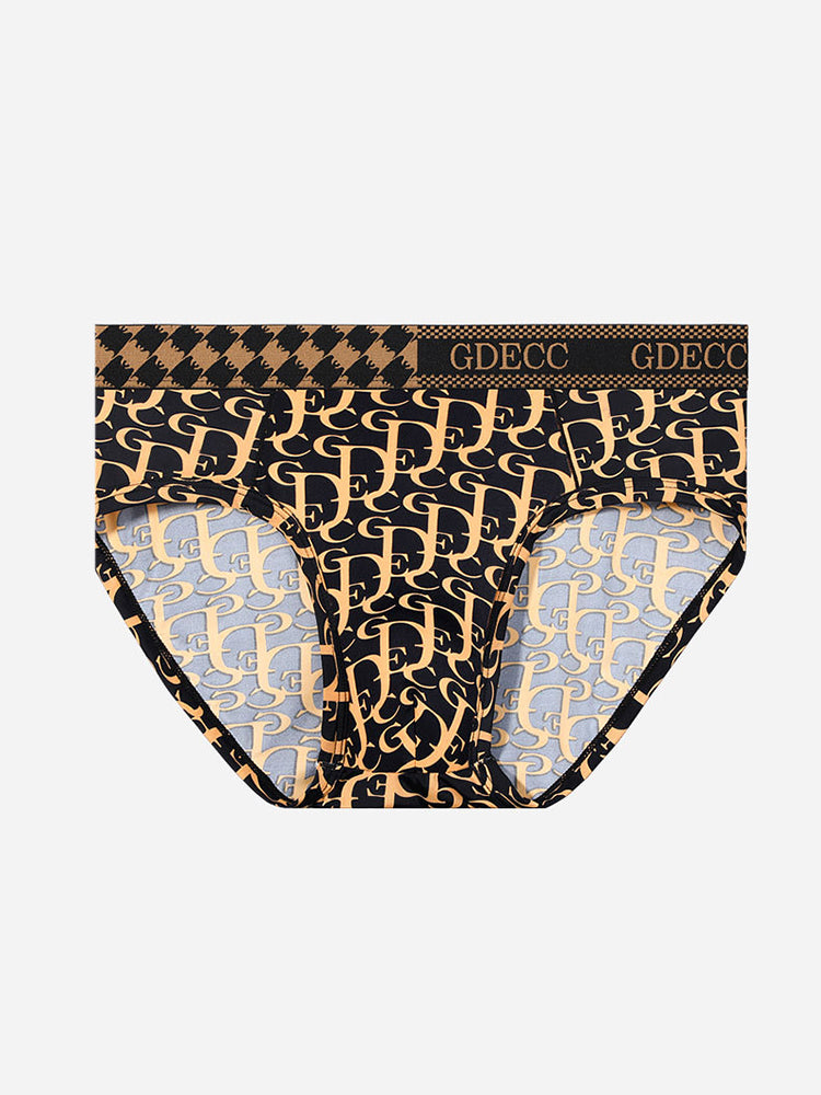 Orlvs-underwear-4 Pack Men's Print Ice Silk Cool Fashion Eye-Catching Briefs-gay-underwear