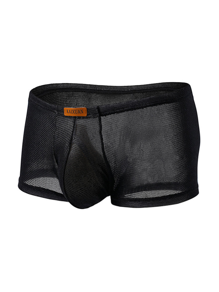 ORLVS Men's 3-Pack Separate Pouch Trunks with Scale Pattern and Mesh