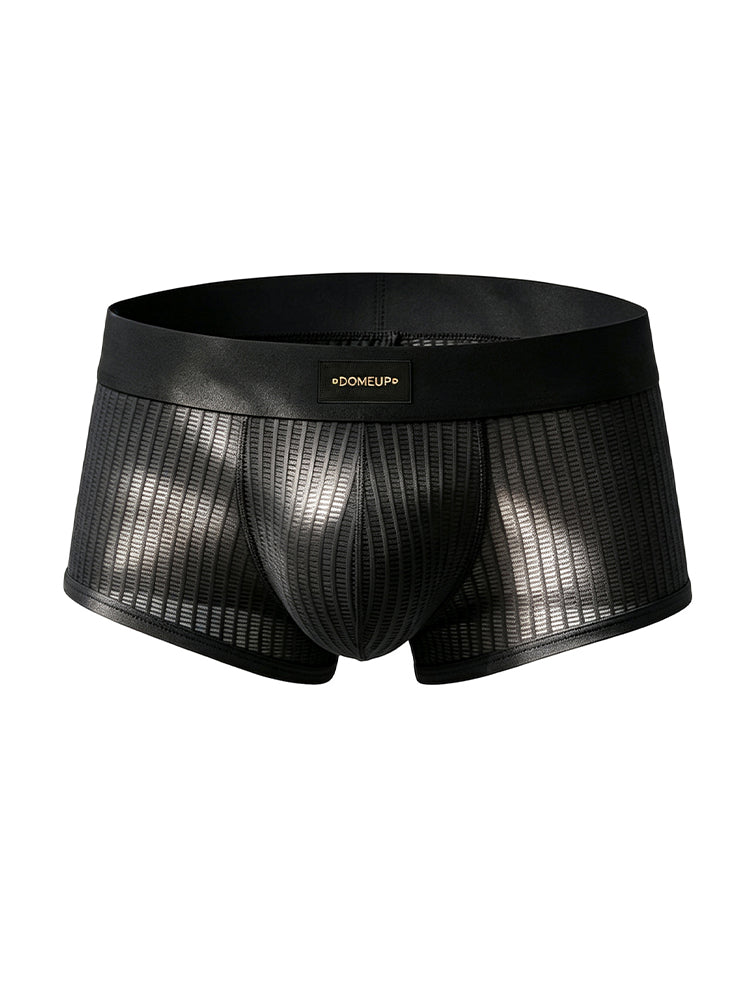 ORLVS Men's Striped Trunks with U-Pouch and Mid-Rise