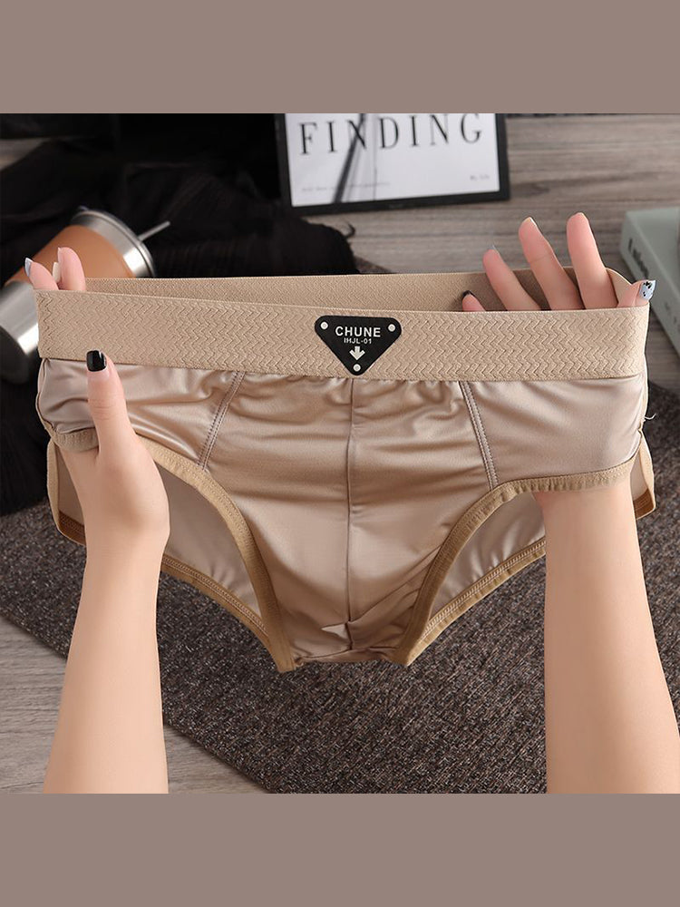 ORLVS Men's 5-Pack Satin Pouch Briefs with U-Shaped Design