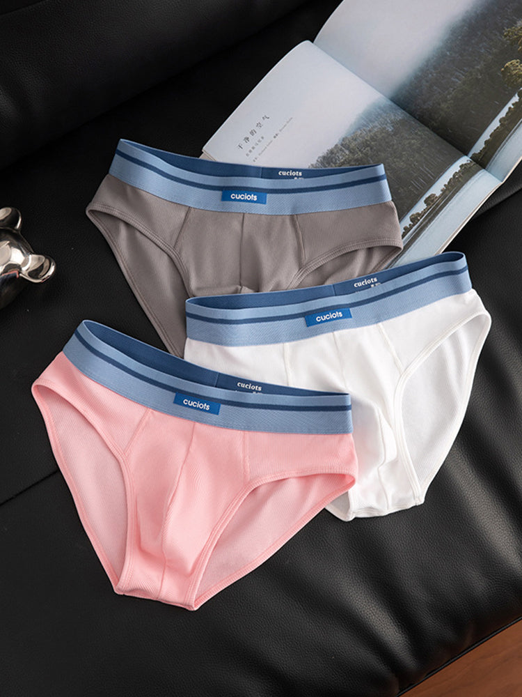 Orlvs-underwear-3 Pack Men's Comfort Cotton Stretchy Breathable Antibacterial Briefs-gay-underwear