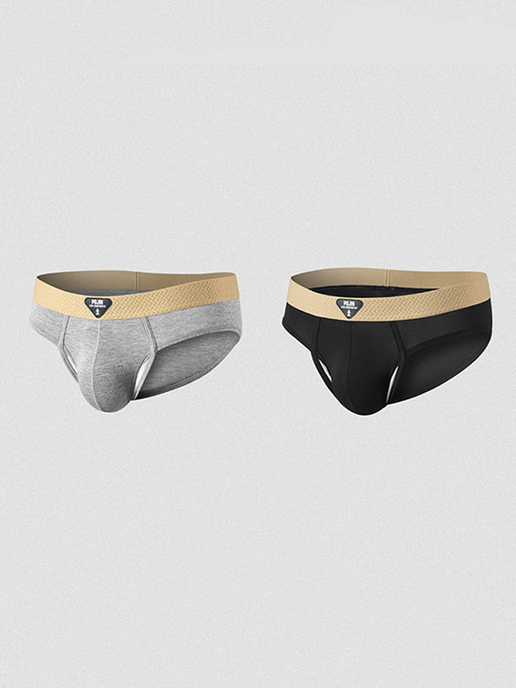 Orlvs-underwear-2 Pack Men's Teardrop Pouch High Elastic Breathable Solid Briefs-gay-underwear