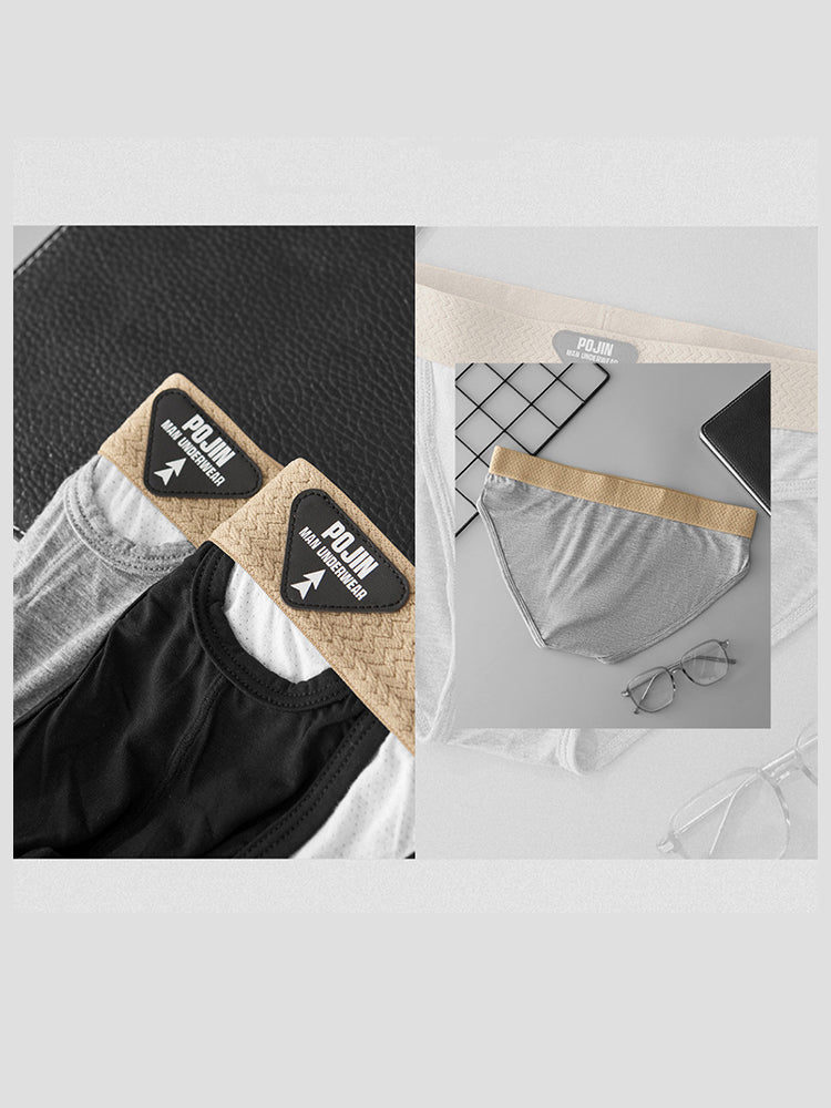 Orlvs-underwear-2 Pack Men's 3D Pouch High Elastic Breathable Solid Briefs-gay-underwear