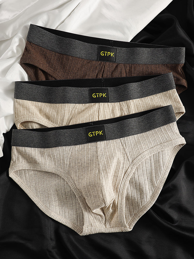 ORLVS Men's 4-Pack Cotton Mesh Pouch Briefs with Wide Waistband