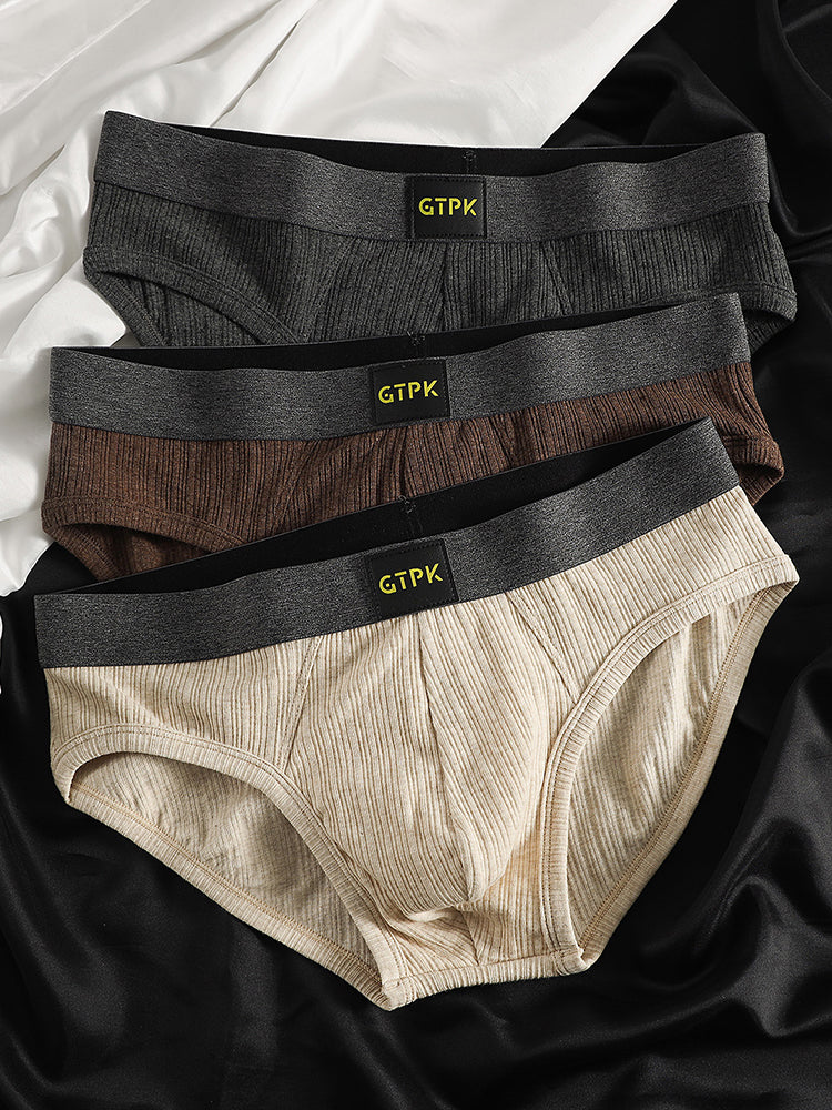 ORLVS Men's 4-Pack Cotton Mesh Pouch Briefs with Wide Waistband