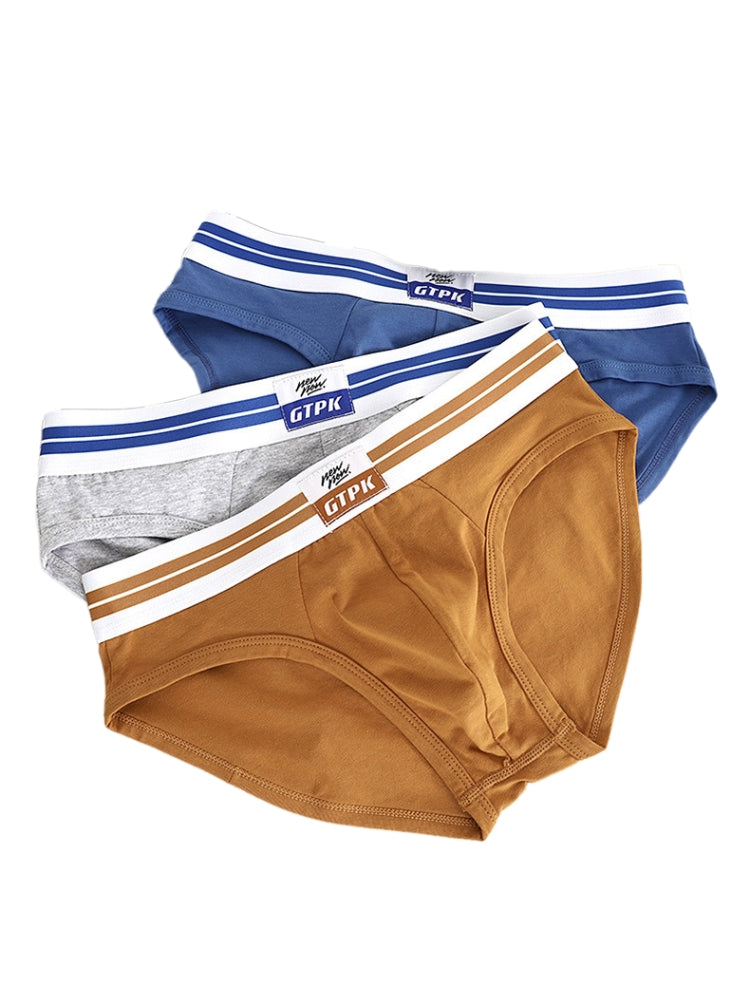 ORLVS Men's 5-Pack Combed Cotton Briefs with Mesh Pouch and Wide Printed Waistband