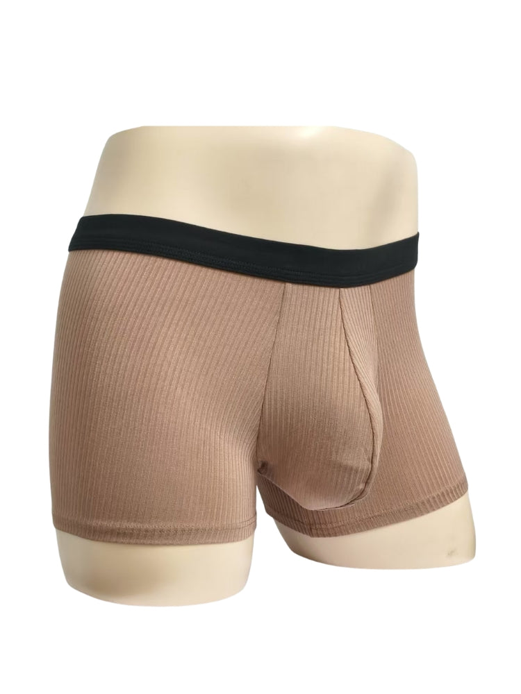Orlvs-underwear-3 Pack Men's Double Layer Modal Large Pouch Solid Breathable Trunks-gay-underwear