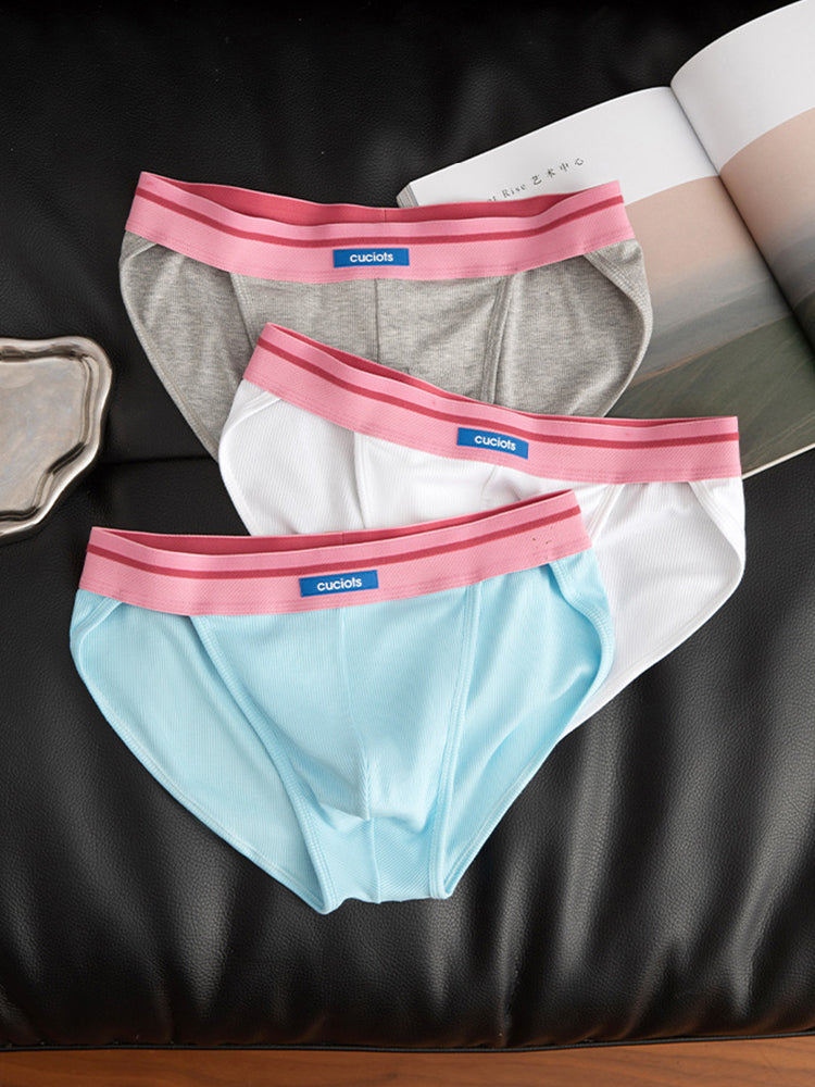 Orlvs-underwear-2 Pack Men's High Cut Cotton Breathable Large Pouch Briefs-gay-underwear