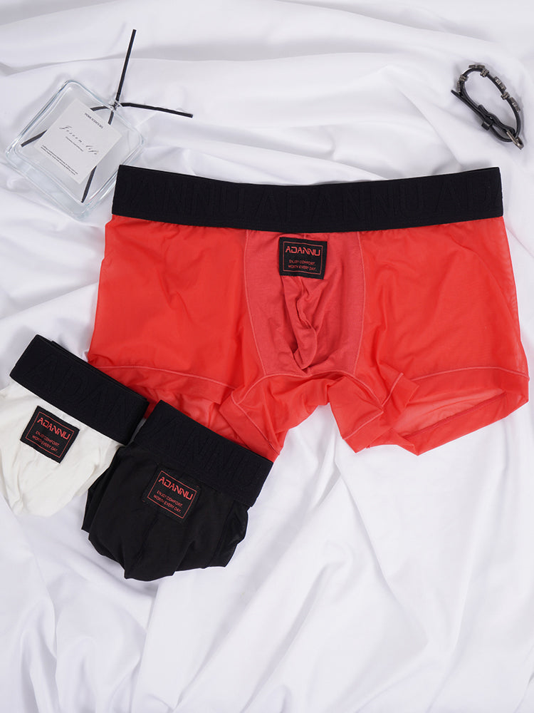 ORLVS Men's 2-Pack Lightweight Trunks with U-Pouch and Mesh Back