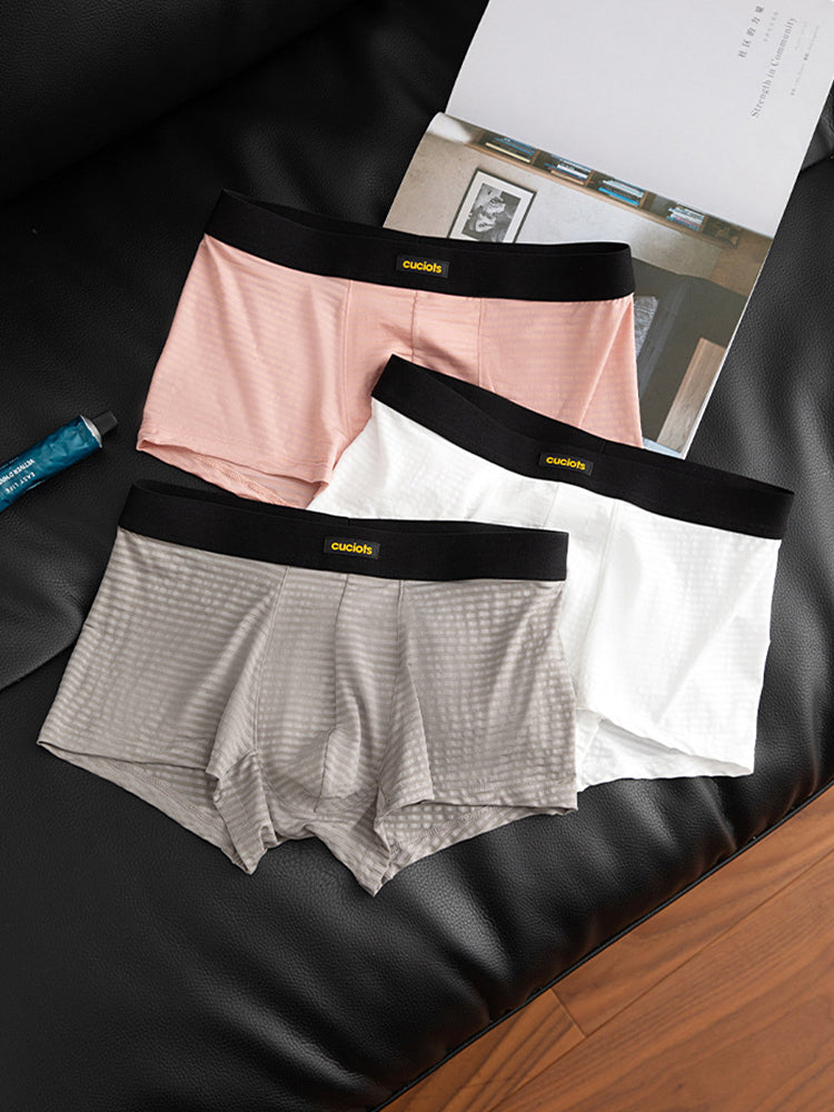 Orlvs-underwear-3 Pack Men's Ice Silk Lightweight Cool Breathable 3D Pouch Trunks-gay-underwear