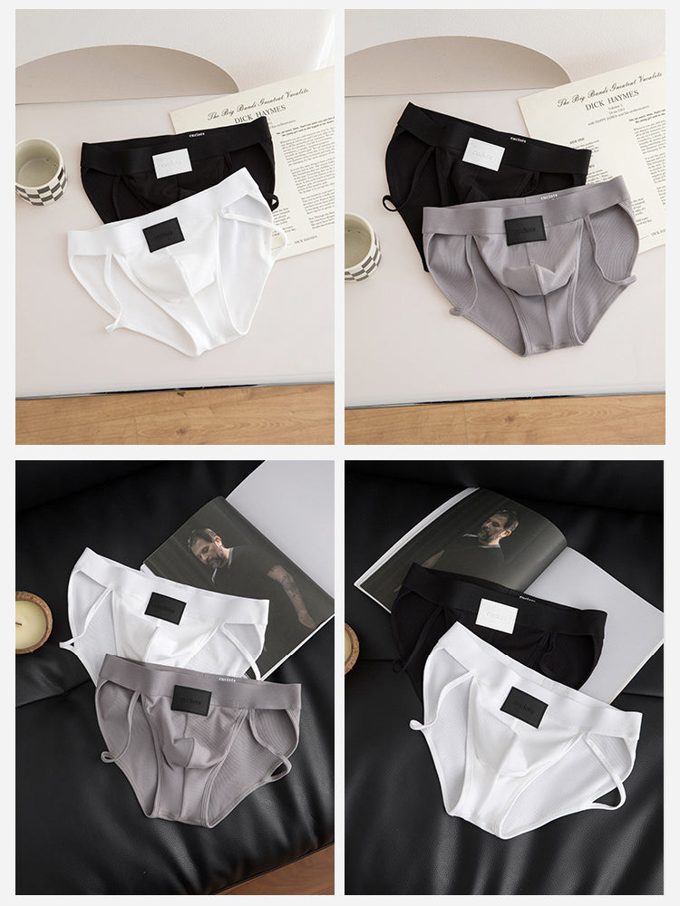 ORLVS Men's 2-Pack High Cut Cotton Briefs with 3D Pouch