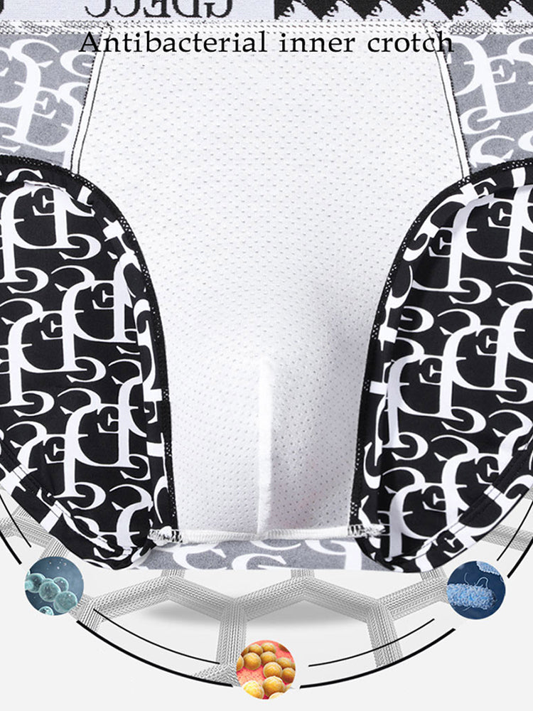 Orlvs-underwear-4 Pack Men's Print Ice Silk Cool Fashion Eye-Catching Briefs-gay-underwear