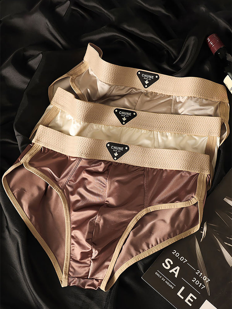 ORLVS Men's 5-Pack Satin Pouch Briefs with U-Shaped Design