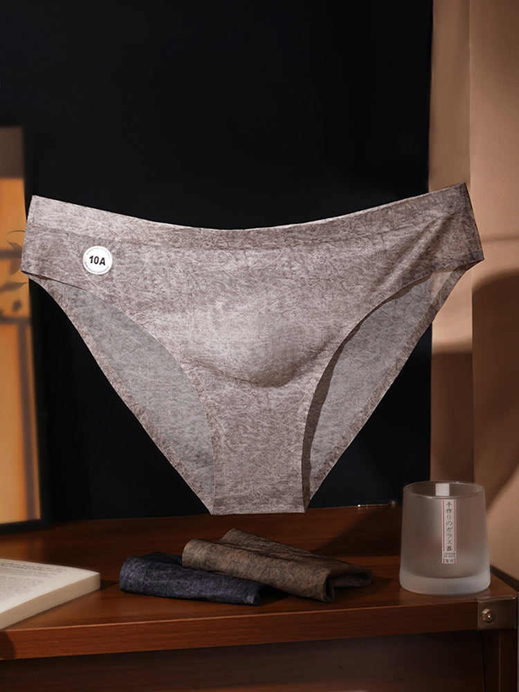 Orlvs-underwear-4 Pack Men's Ice Silk Cool 10A Antibacterial Print Seamless Breathable Briefs-gay-underwear