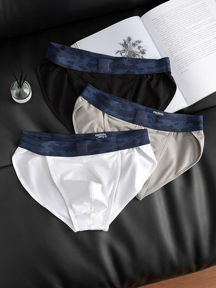 Orlvs-underwear-3 Pack Men's Modal Breathable Double Pouch High Cut Briefs-gay-underwear