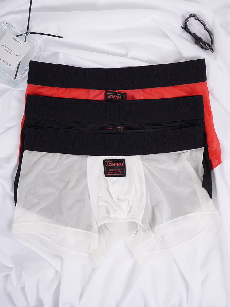 ORLVS Men's 2-Pack Lightweight Trunks with U-Pouch and Mesh Back