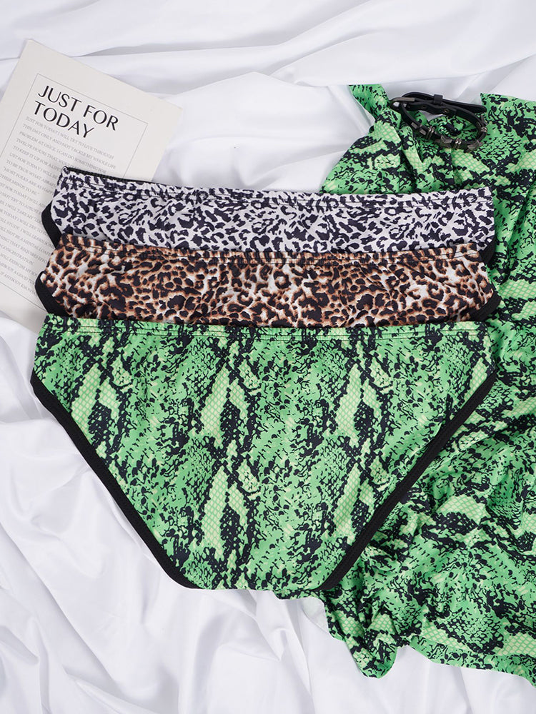 ORLVS Men's 2-Pack Leopard Print Briefs with Sheer Mesh Panel