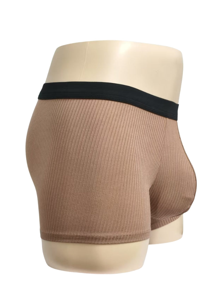 Orlvs-underwear-3 Pack Men's Double Layer Modal Large Pouch Solid Breathable Trunks-gay-underwear