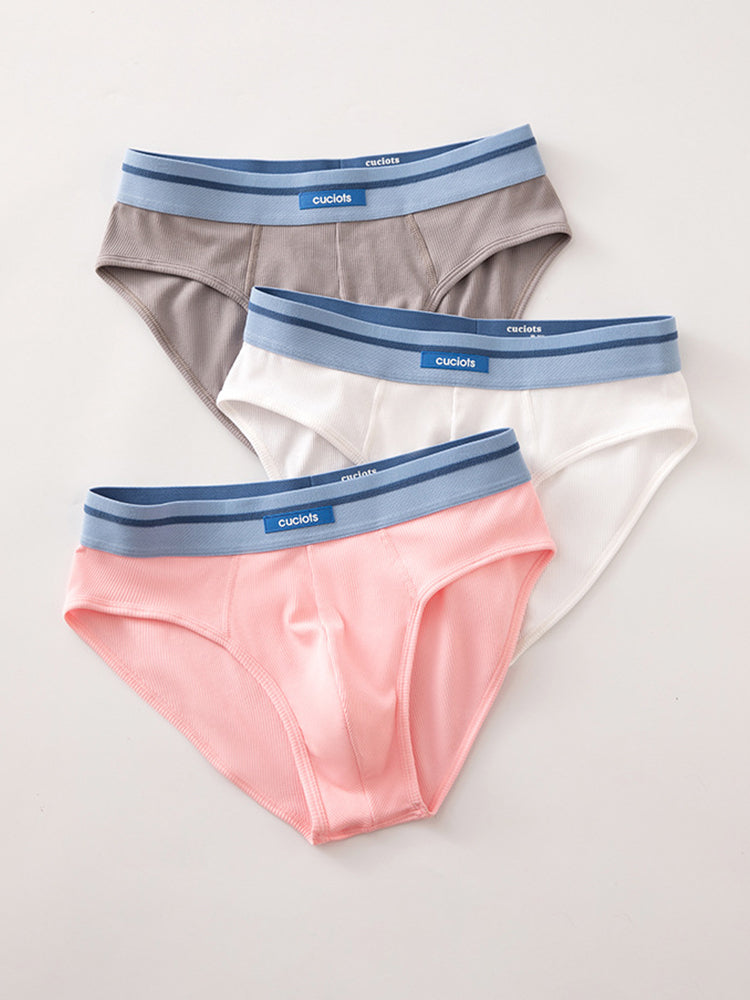 Orlvs-underwear-3 Pack Men's Comfort Cotton Stretchy Breathable Antibacterial Briefs-gay-underwear