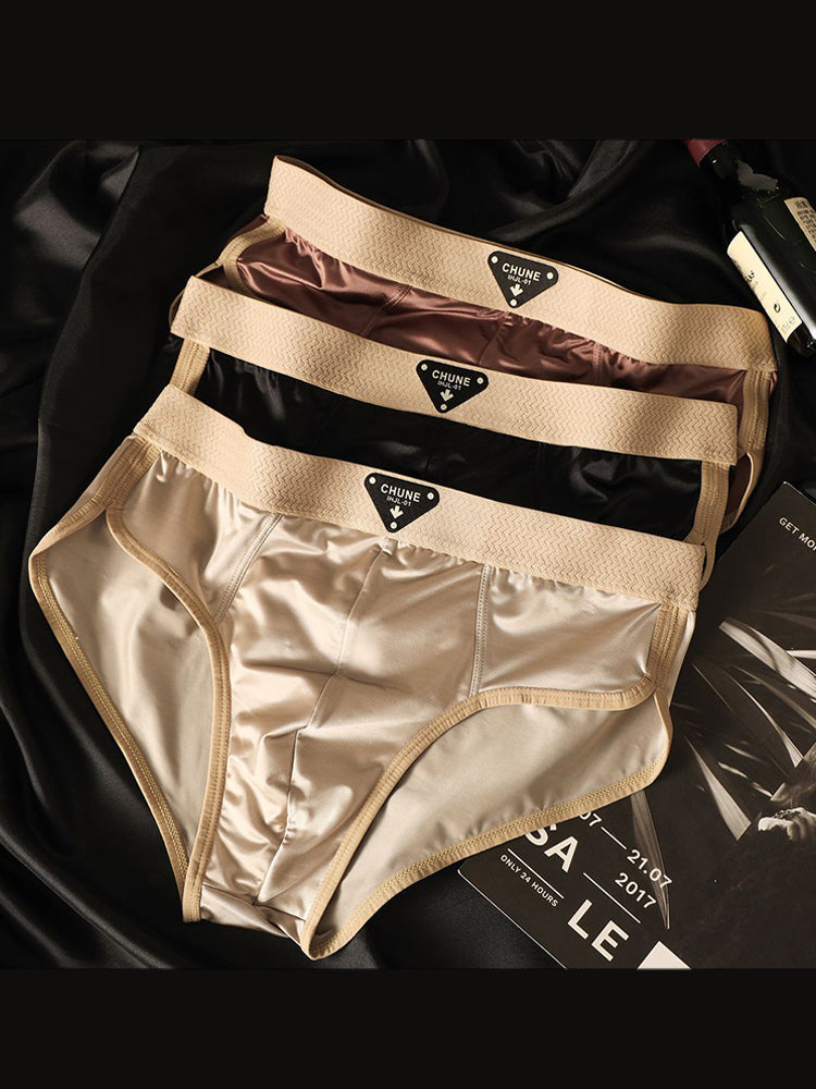 ORLVS Men's 5-Pack Satin Pouch Briefs with U-Shaped Design