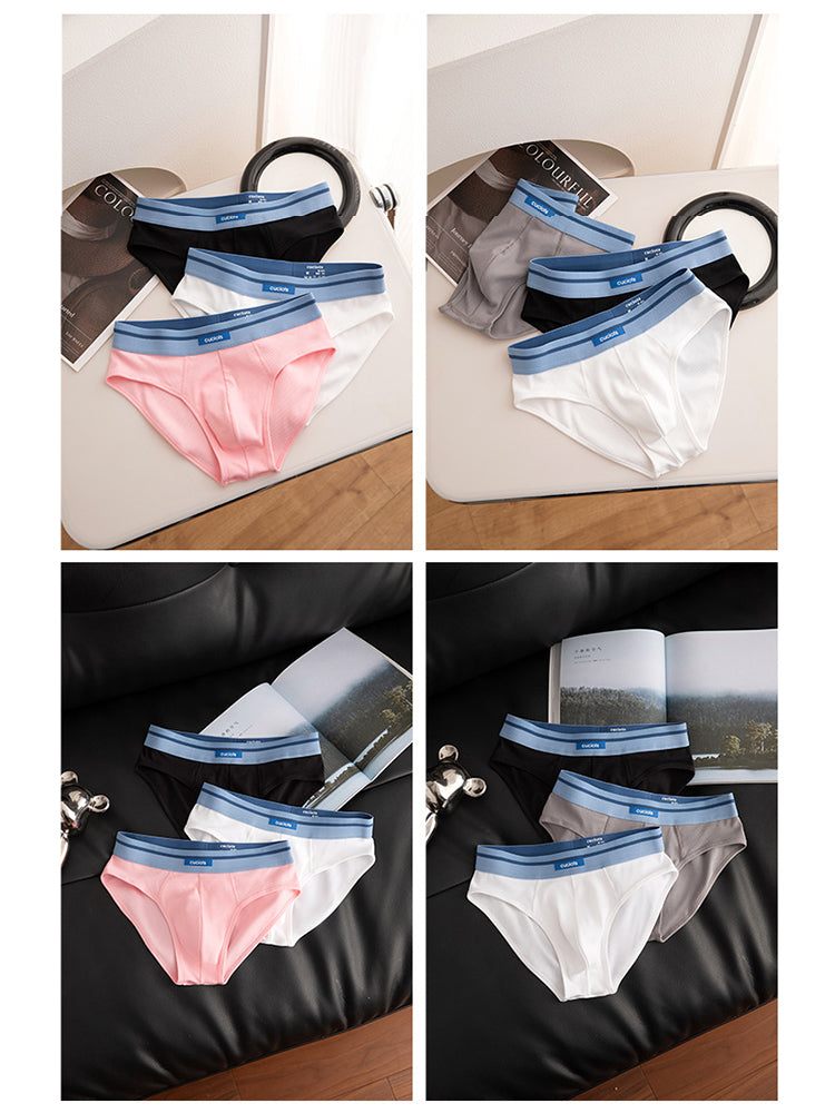 Orlvs-underwear-3 Pack Men's Comfort Cotton Stretchy Breathable Antibacterial Briefs-gay-underwear