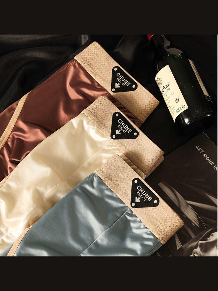 ORLVS Men's 5-Pack Satin Pouch Briefs with U-Shaped Design