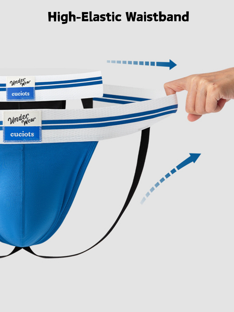 ORLVS Men's 2-Pack Modal Cotton Jockstraps with U-Shaped Pouch