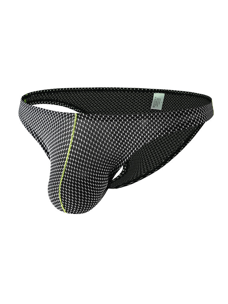 ORLVS Men's 3-Pack Low Rise Thongs with Mesh Body